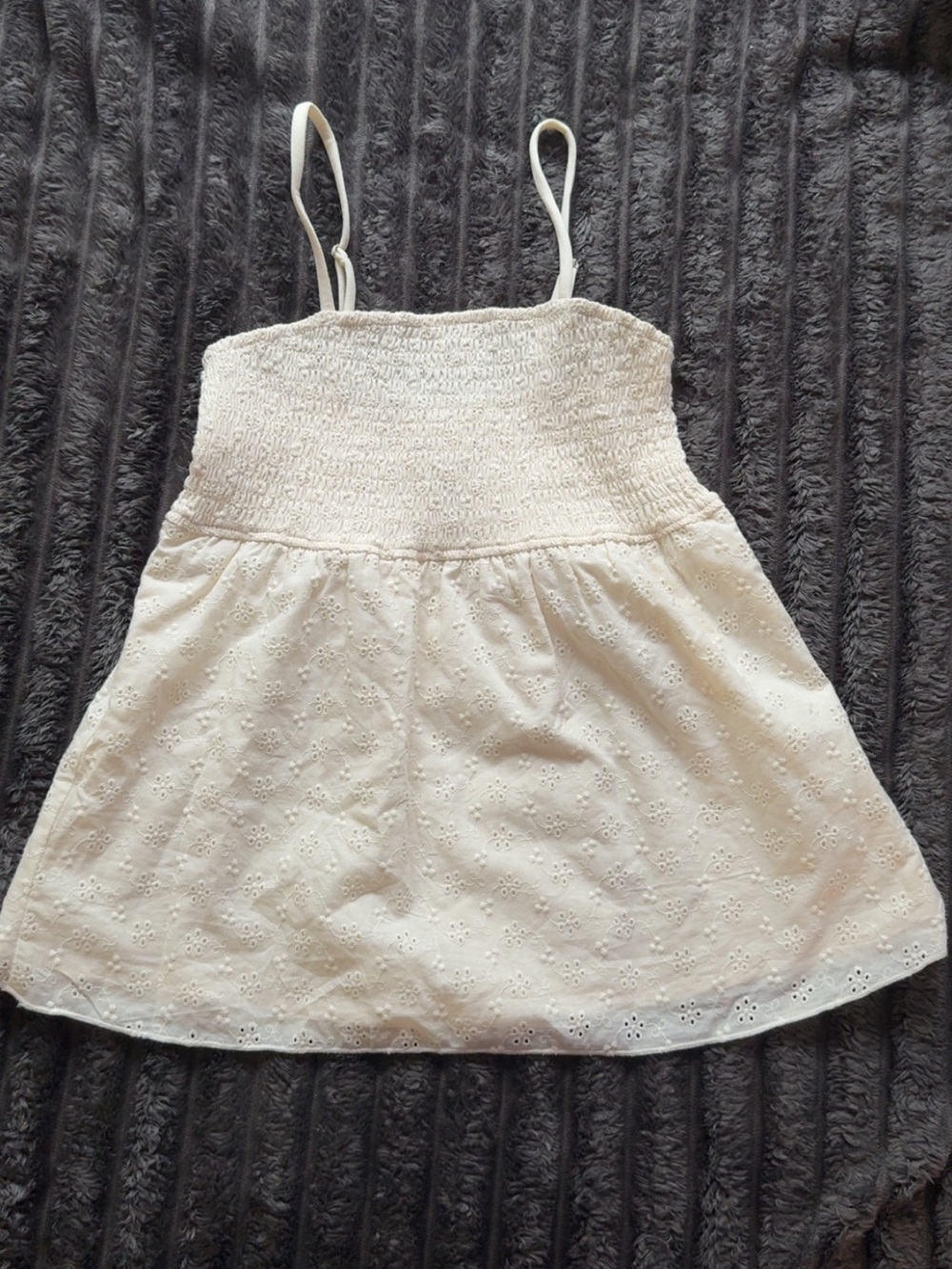Eyelet Smocked Babydoll Top